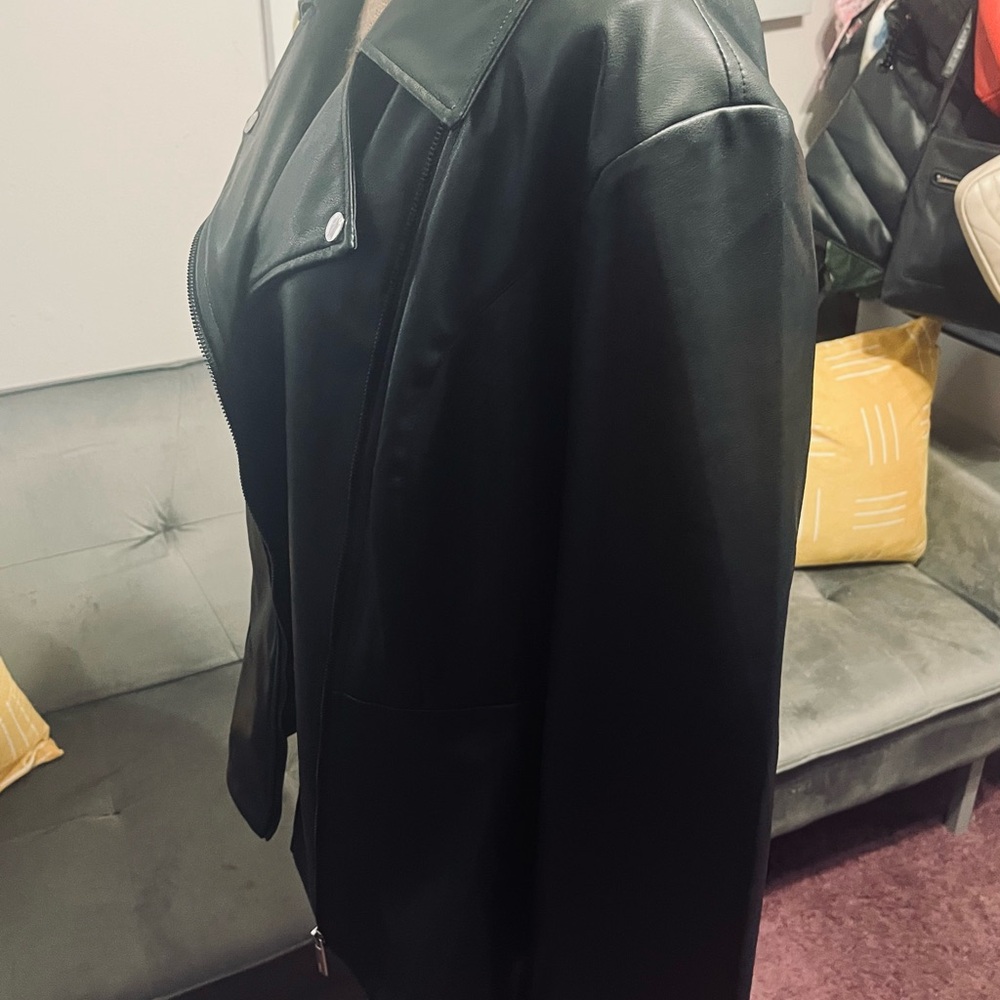 Guess by Marciano Black Faux Leather Peplum Moto Jacket - Picture 11 of 16